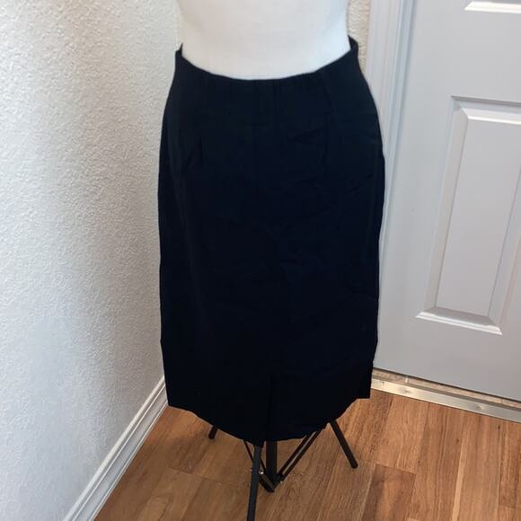 Christian Dior Black Midi Pleated Skirt w/ Pockets EUC Sz 10 Vintage Designer - Picture 4 of 8